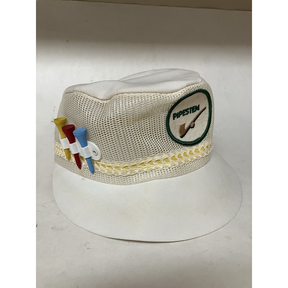 VTG Town Talk Pipestem Golf Tee Hat White Mesh